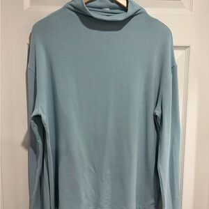 Wilfred Free Sky Blue Long Sleeve Knit Top with Turtleneck